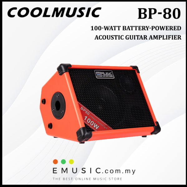 CoolMusic 100-Watt Battery Powered Acoustic Guitar Amplifier – BP-80