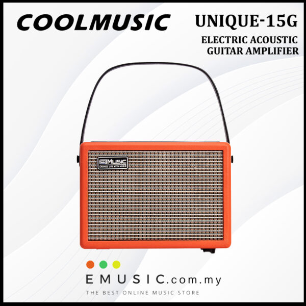 Cool Music 15-Watt Battery Powered Electric Acoustic Guitar Amplifier – Unique-15G