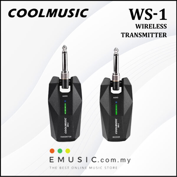 COOLMUSIC WS-1 – Wireless Transmitter and Receiver for Guitar Bass Violin Keyboard Mixer